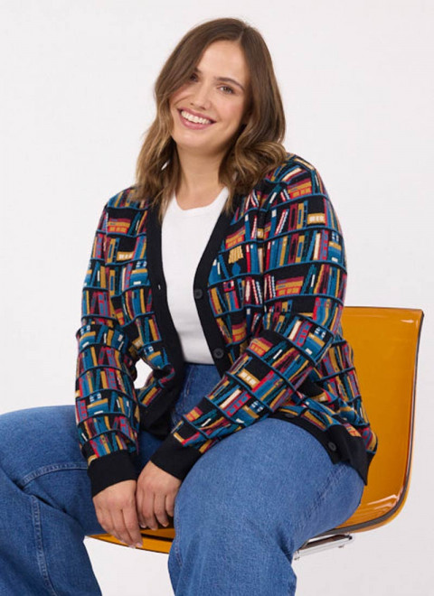 Althea Bookshelves Jacquard Cardigan
